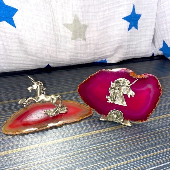 Jewelry - Pegasus silver on AGATE SLICE CRYSTAL